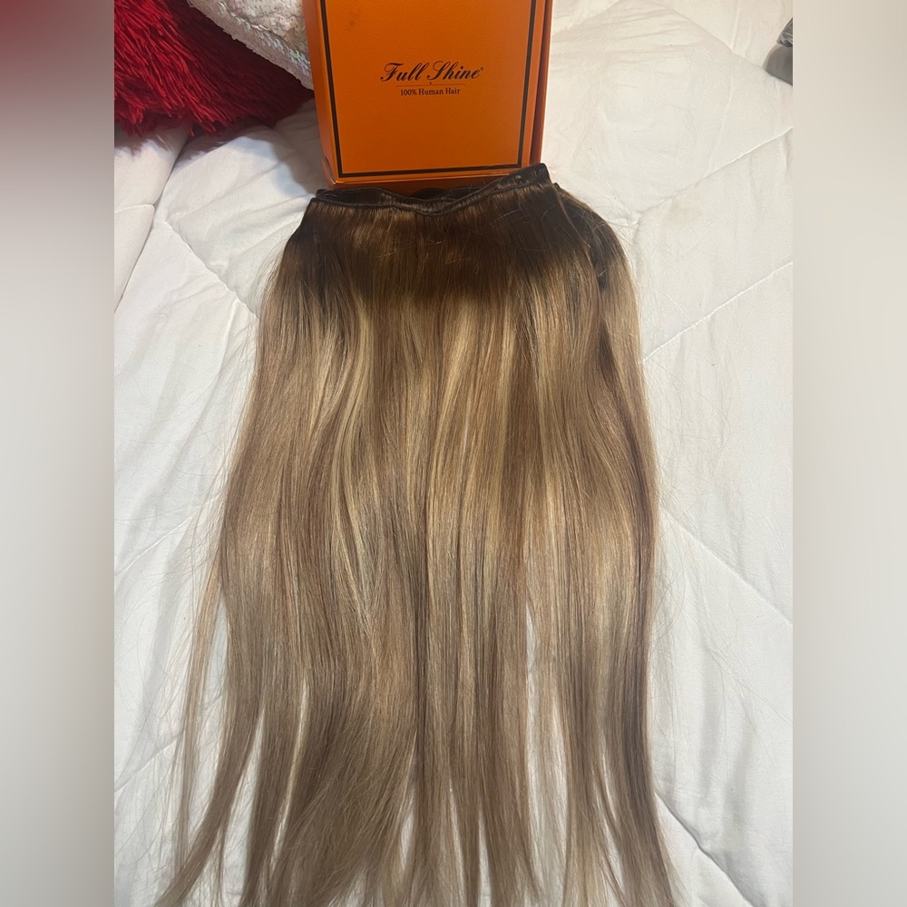 Human hair brown balayage. Were few times.